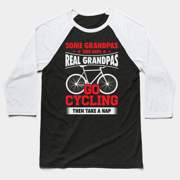 Bicycle Cycling Grandpa Cyclist Grandfather Gift Baseball T-Shirt by Dolde08
